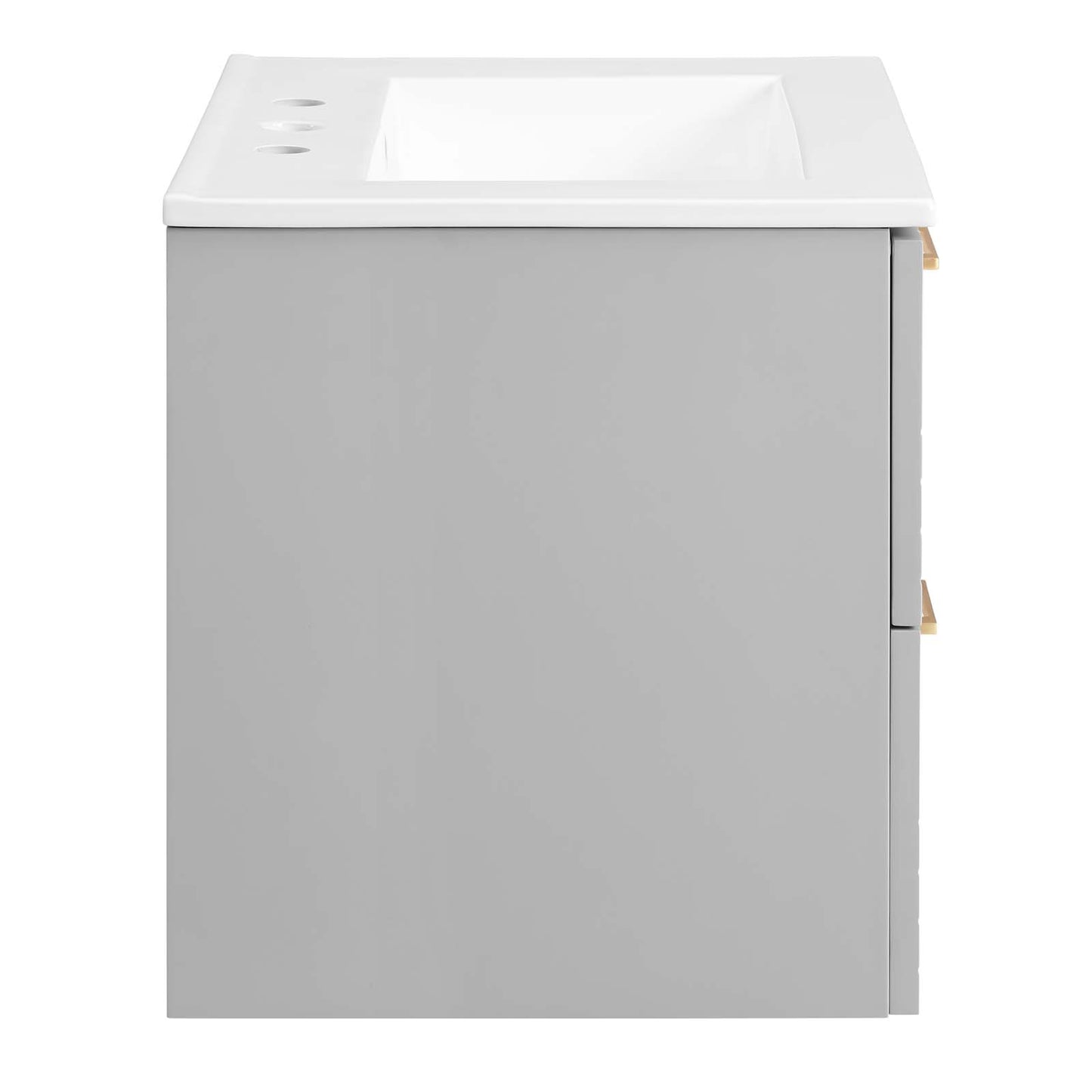 Modway Daybreak 24" Wall-Mount Bathroom Vanity in Light Gray White