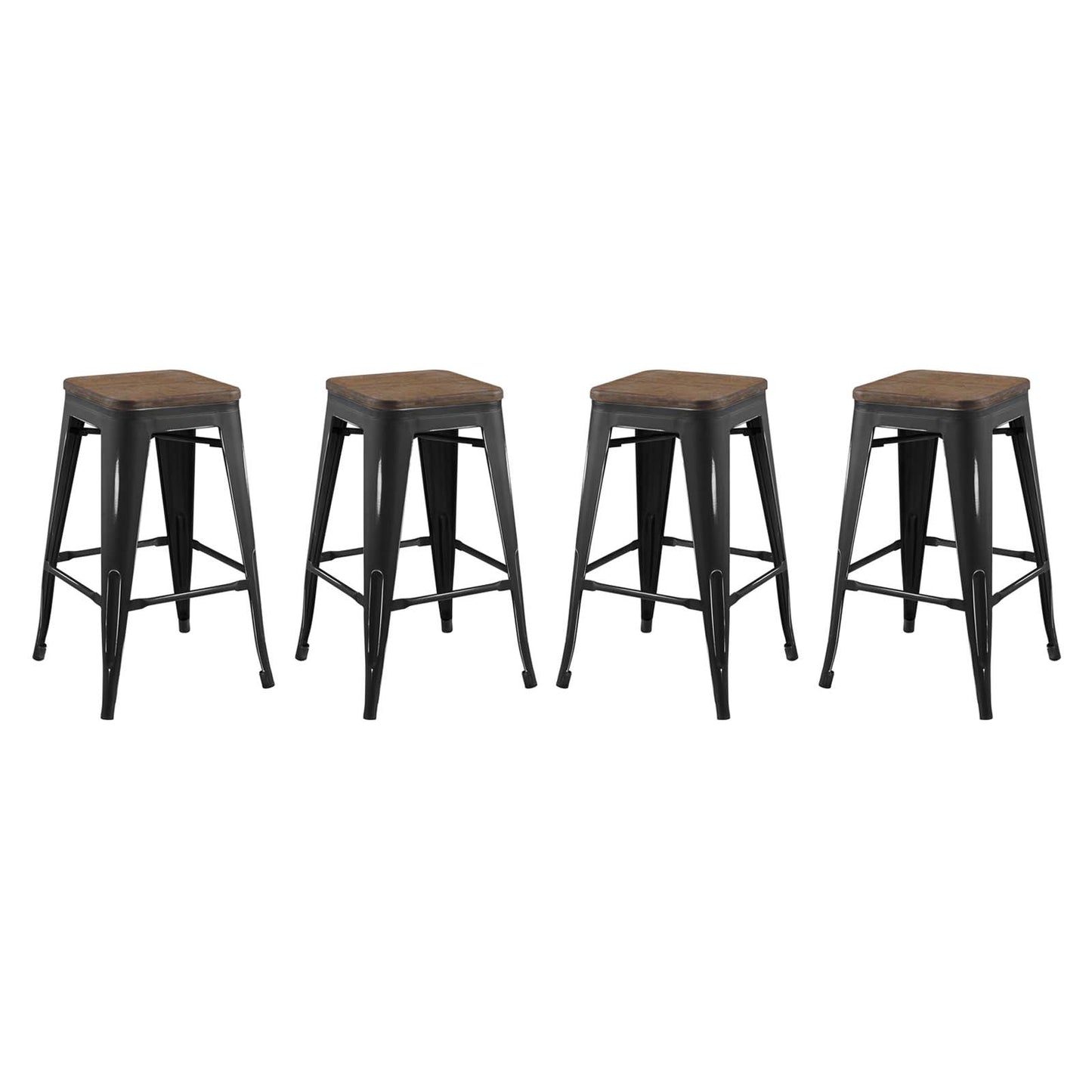 Modway Promenade Counter Stool Set of 4, Black