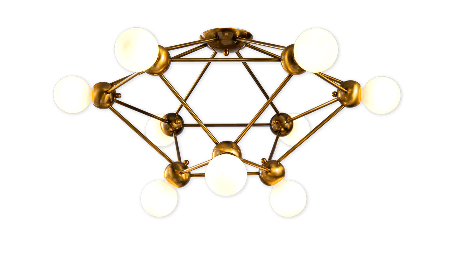 Antique Gold Semi Flush Mount - GL330C27G