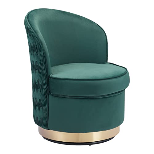Zuo Modern - Zelda Accent Chair Green - Modern - Seating - Birch Wood, Steel, Foam, 100% Polyester - Indoor - 28.3in Height