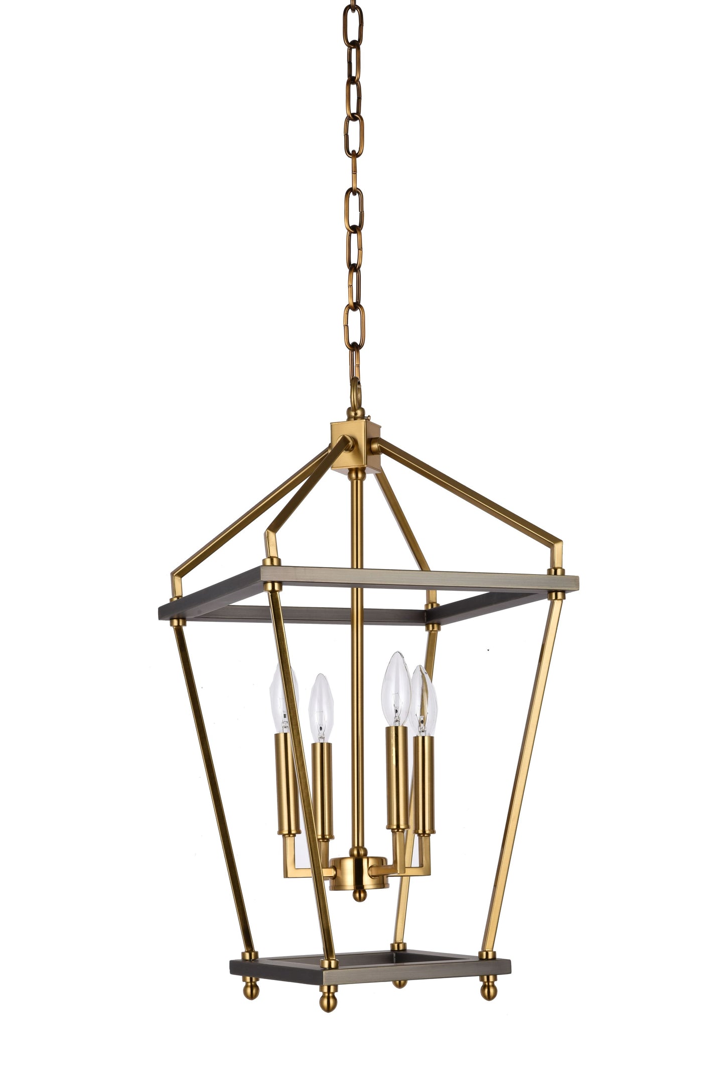 Antique Brass & Black Chandelier - LA23C12CO