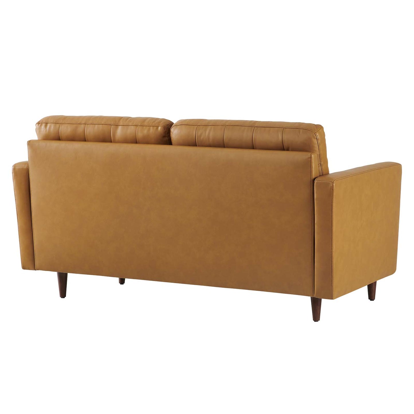 Modway Exalt Vegan Leather Tufted Loveseat in Tan