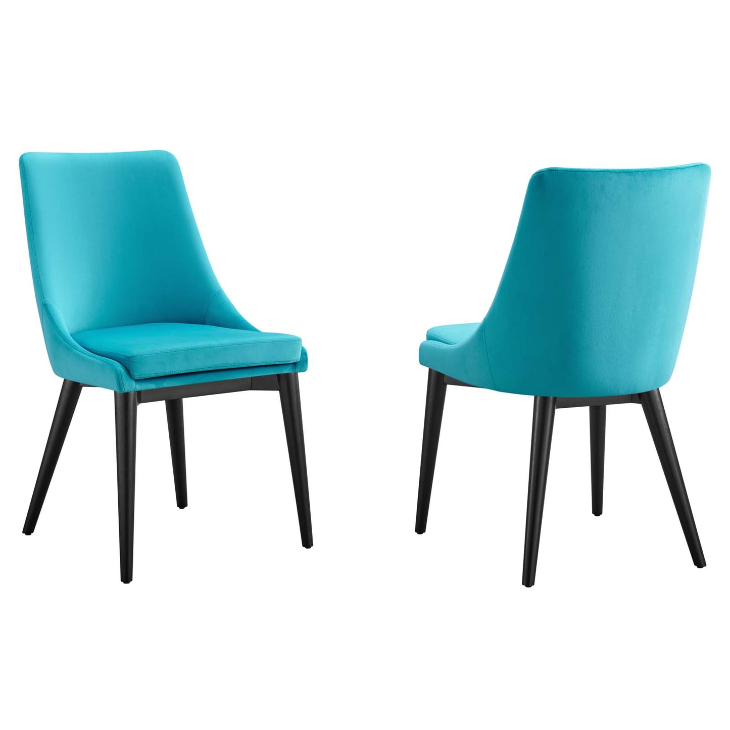 Modway Viscount Velvet Set of 2 Dining Chairs with Blue Finish EEI-5816-BLU