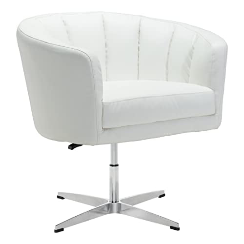 Zuo Modern - Wilshire Occasional Chair White - Modern - Seating - Steel, Foam, 100% Polyurethane - Indoor - 31.5in Height