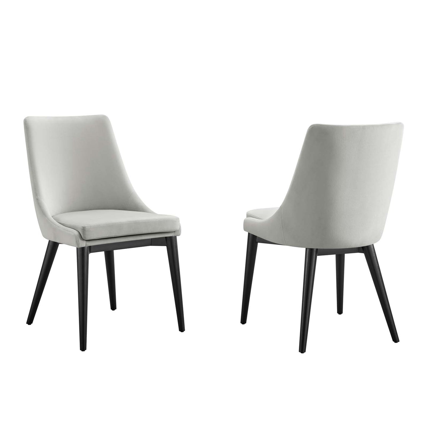 Modway Viscount Velvet Set of 2 Dining Chairs with Light Gray EEI-5816-LGR