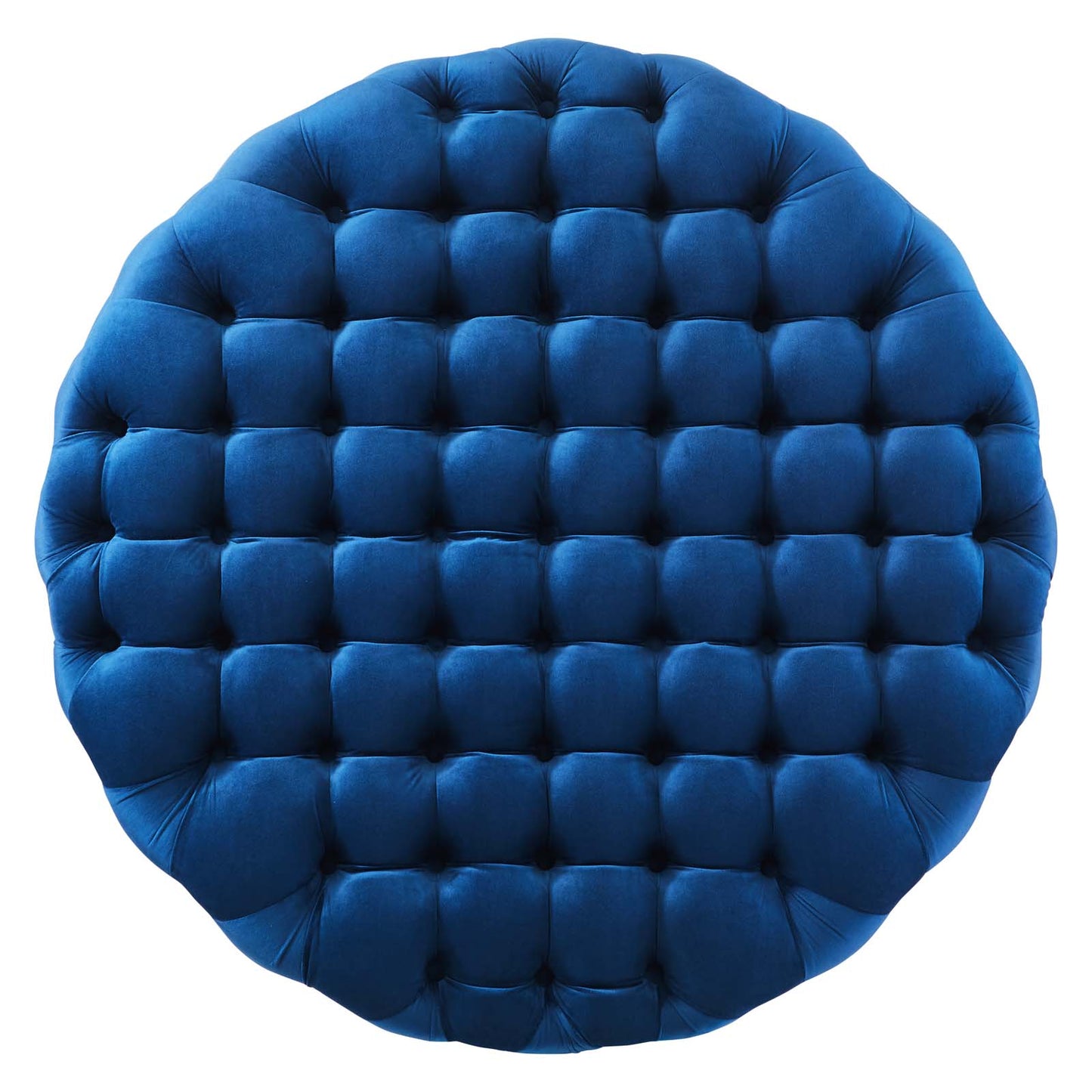 Modway Amour Tufted Button Velvet Large Round Ottoman with Navy EEI-5469-NAV