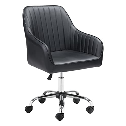 Zuo Modern - Curator Office Chair Black - Modern - Seating - Steel, Steel, Foam, 100% Polyurethane - Indoor - 36.2in Height