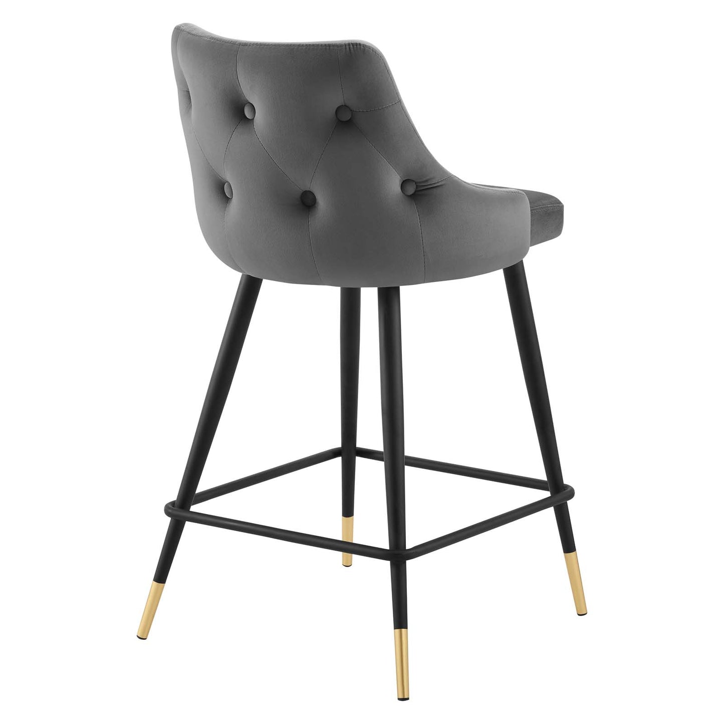 Modway Adorn Tufted Performance Velvet Counter Bar Stool in Gray