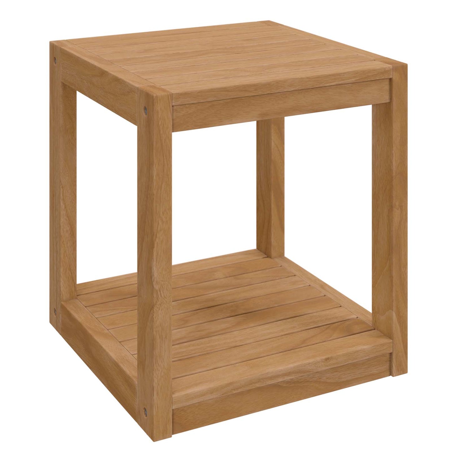 Modway Natural Carlsbad Teak Wood Outdoor Patio Side Table EEI-5607-NAT