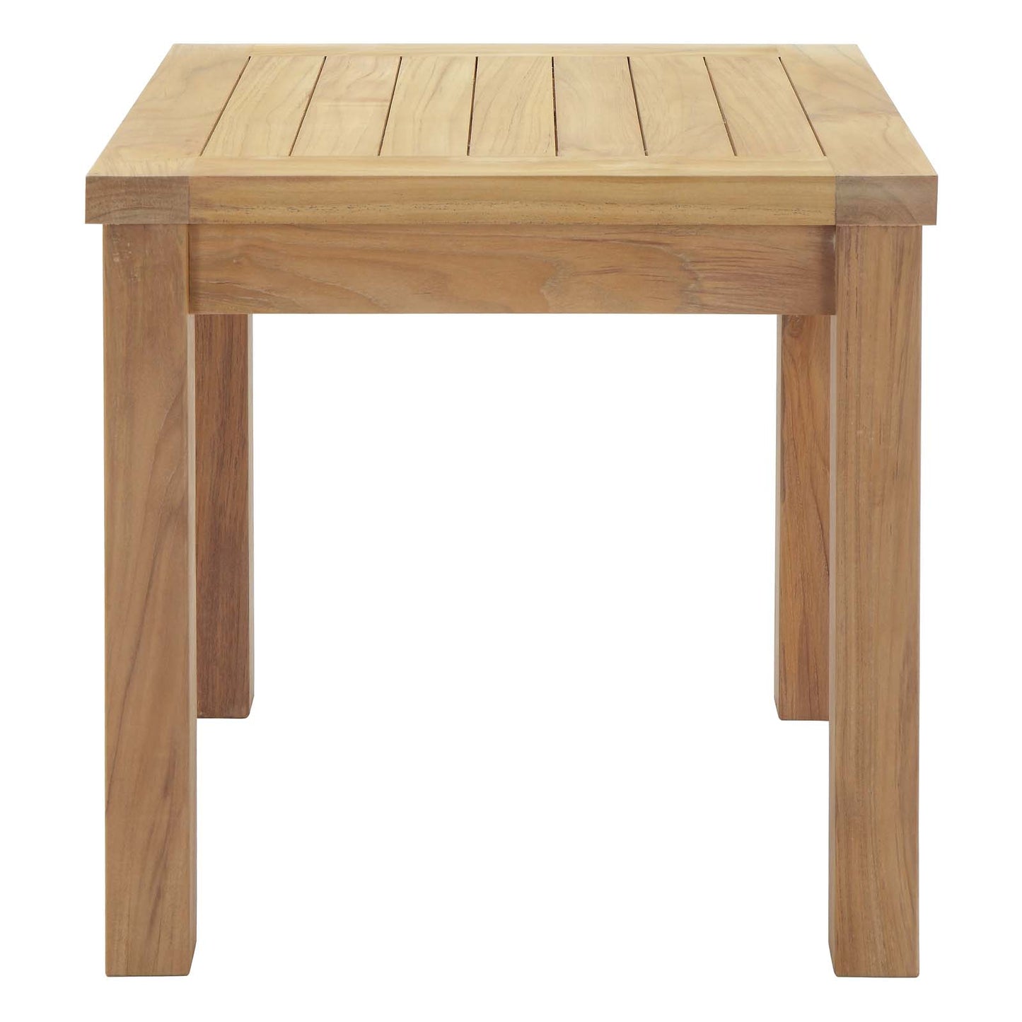 Modway Marina Premium Grade A Teak Wood Outdoor Patio Square Side End Table in Natural