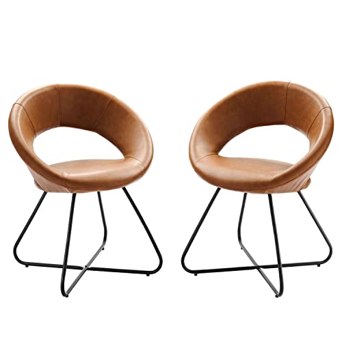 Modway Nouvelle Dining Chair, Black Tan