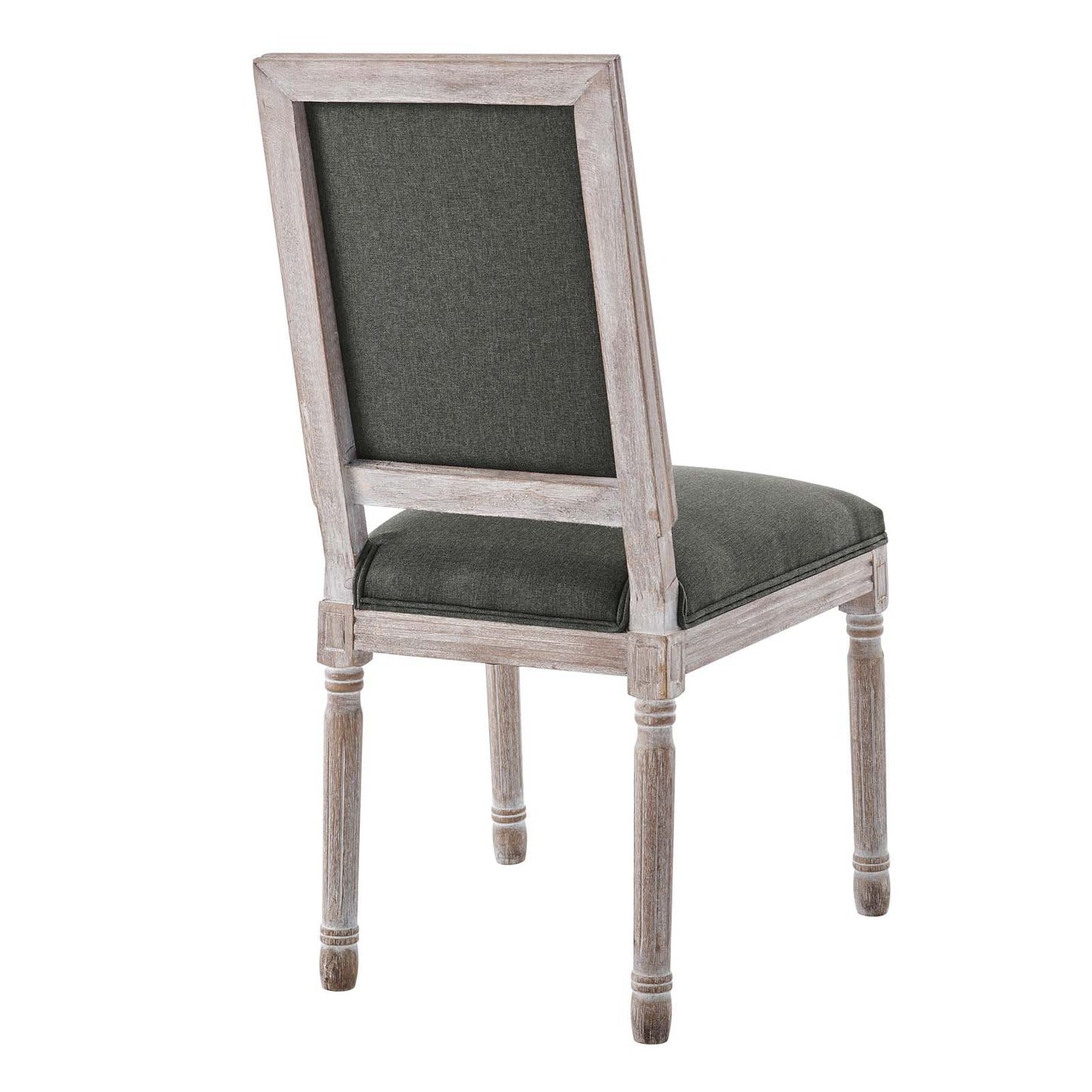 Modway Court French Vintage Upholstered Fabric Dining Chair in Natural Gray