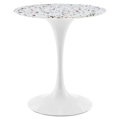 Modway White Lippa Round Terrazzo Dining Table EEI-5697-WHI-WHI