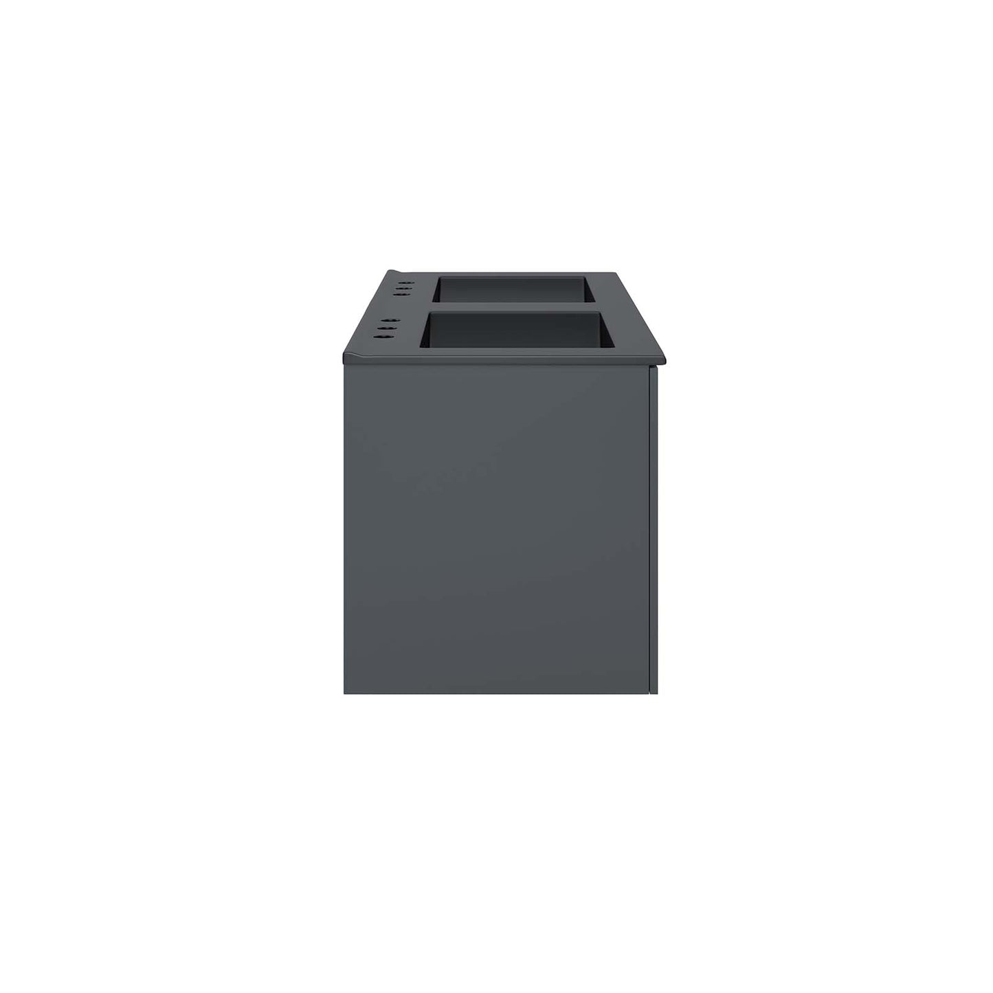 Modway Vitality 48" Wall-Mount Double Sink Bathroom Vanity in Gray Black, 47.5 x 45.5 x 50