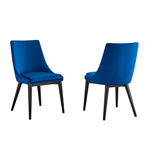 Modway Viscount Velvet Set of 2 Dining Chairs with Navy Finish EEI-5816-NAV