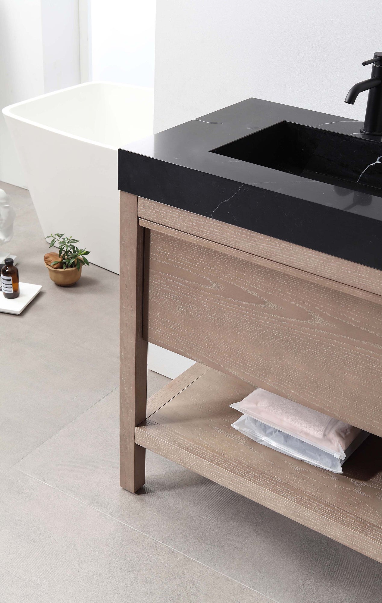 BIBURY 36” CHESTNUT OAK FREESTANDING MODERN BATHROOM VANITY