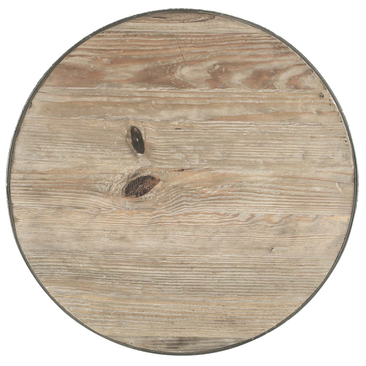 Modway Sylvan 24" Industrial Modern Round Wood Iron Metal Bar Table in Brown
