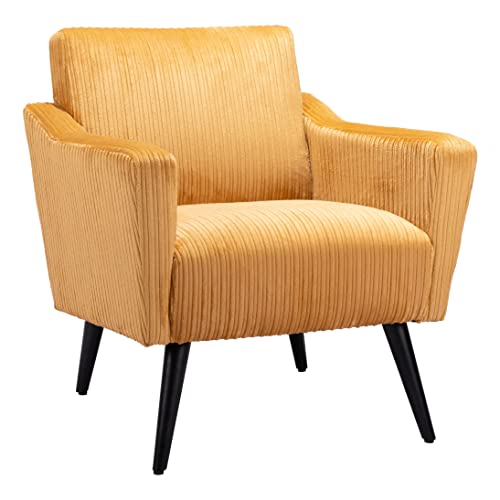 Zuo Modern - Bastille Accent Chair Yellow - Modern - Seating - Plywood, Plywood, Foam, 100% Polyester - Indoor - 32.3in Height