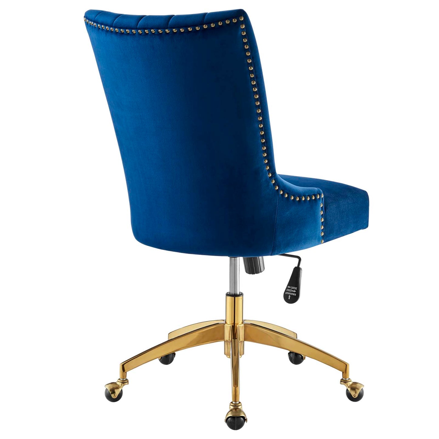 Modway Empower Channel Tufted Performance Velvet Office Chair in Gold Navy