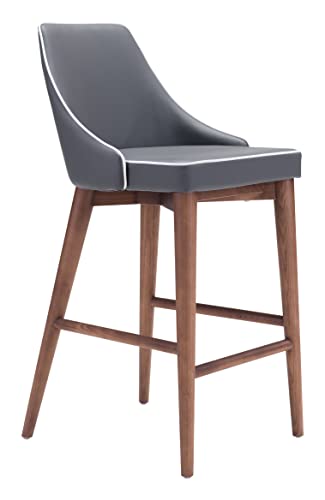 Zuo Moor Counter Chair, Dark Gray