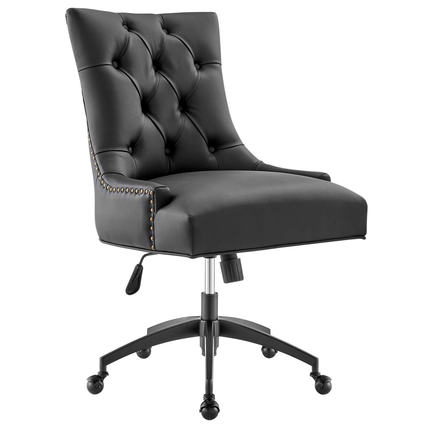 Modway Regent Tufted Vegan Leather Swivel Office Chair Black