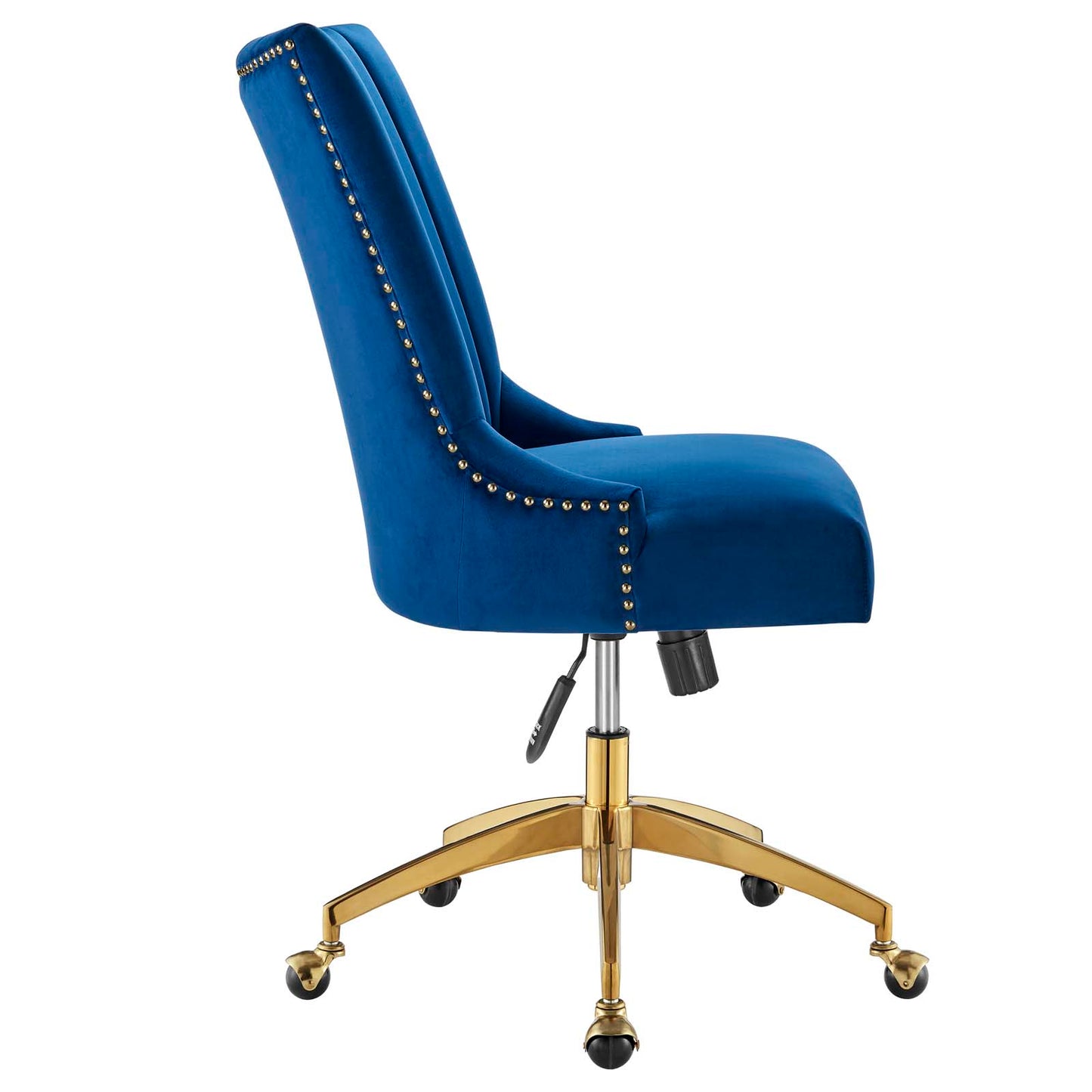 Modway Empower Channel Tufted Performance Velvet Office Chair in Gold Navy