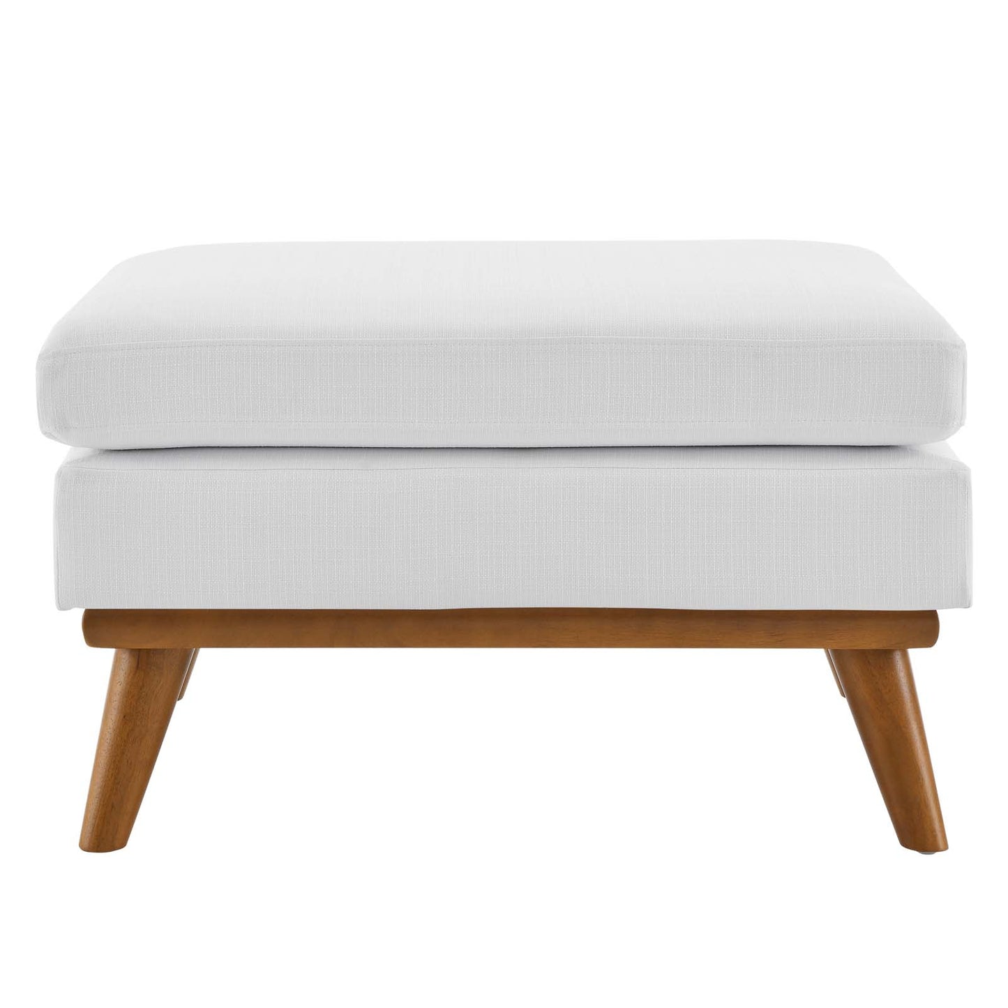 Modway Engage Mid-Century Modern Upholstered Fabric Ottoman in White