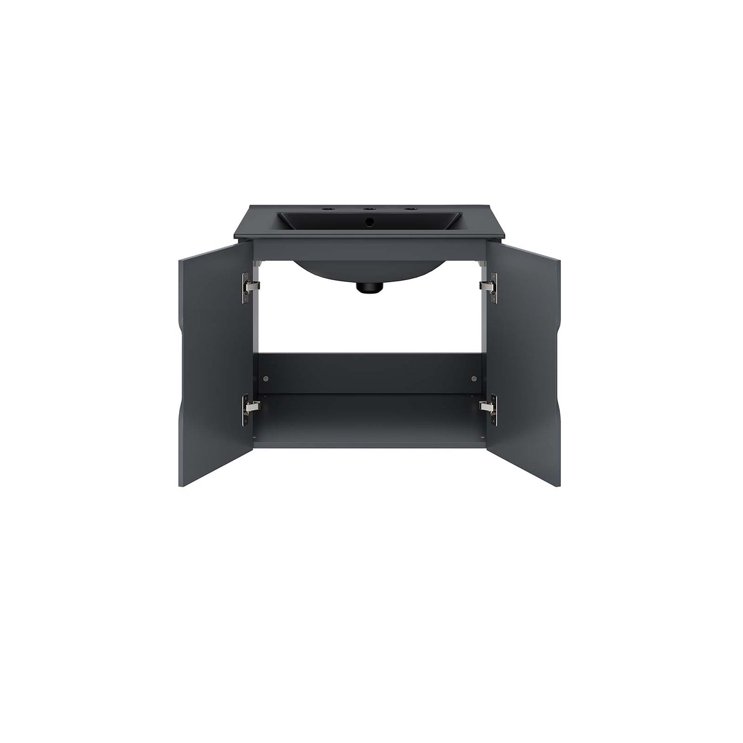 Modway Vitality 24" Wall-Mount Bathroom Vanity in Gray Black