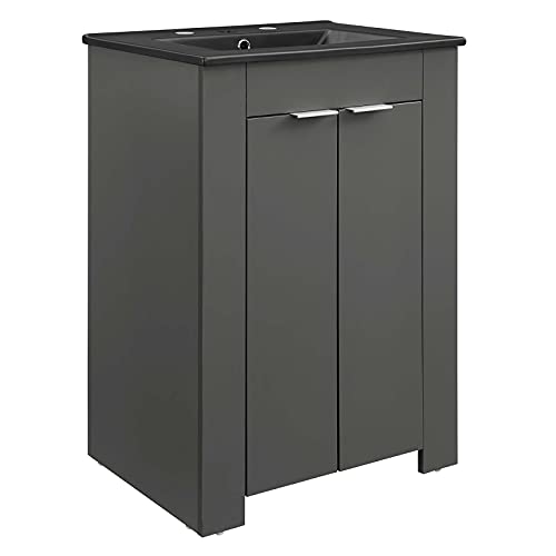 Modway Maybelle 24" Bathroom Vanity in Gray Black