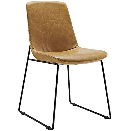 Modway Invite Dining Vinyl Side Chair in Brown