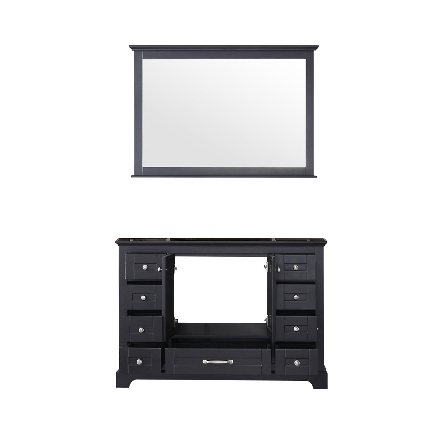 Dukes 48" Espresso Single Vanity, no Top and 46" Mirror