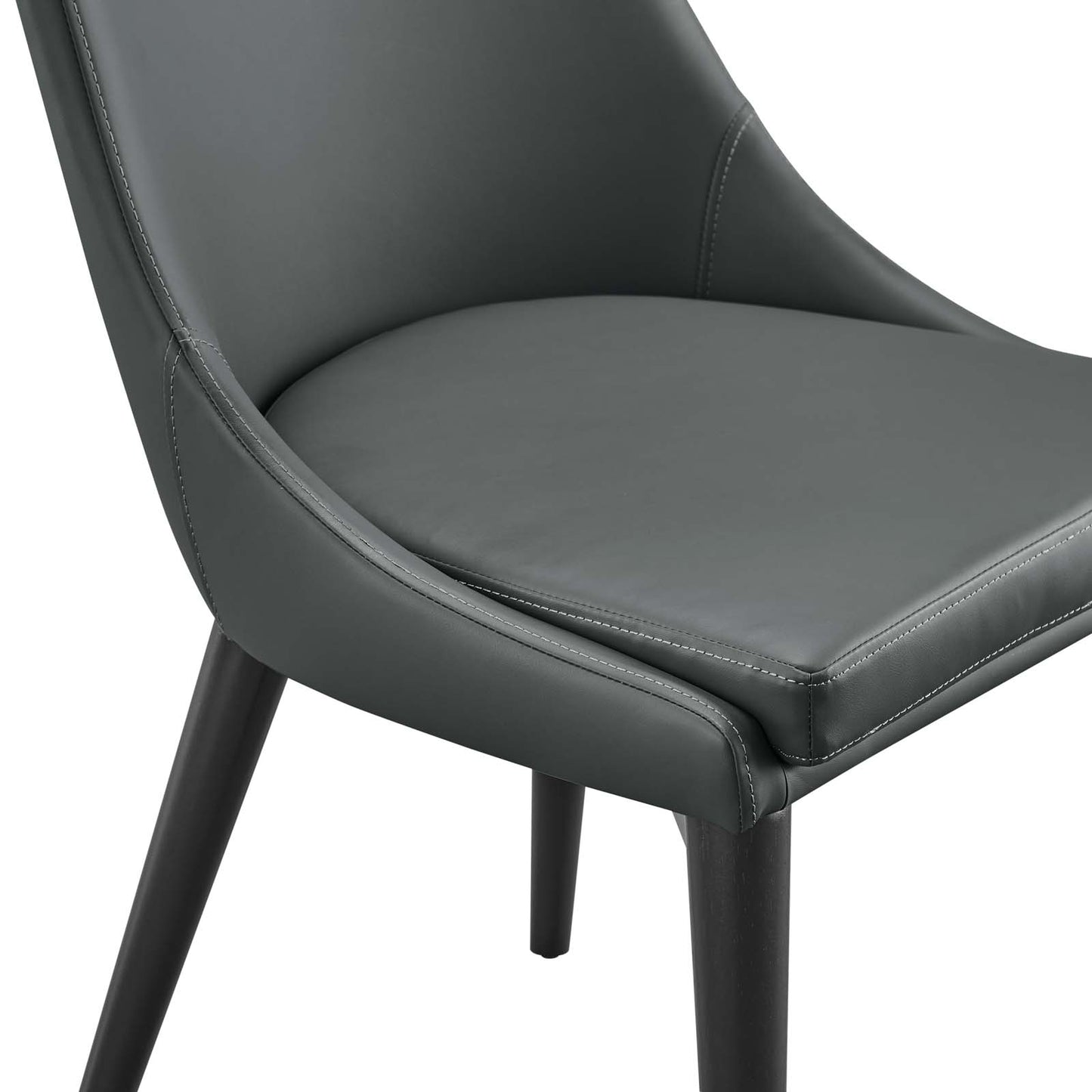 Modway Viscount Mid-Century Modern Vegan Leather Upholstered Two Dining Chairs in Gray