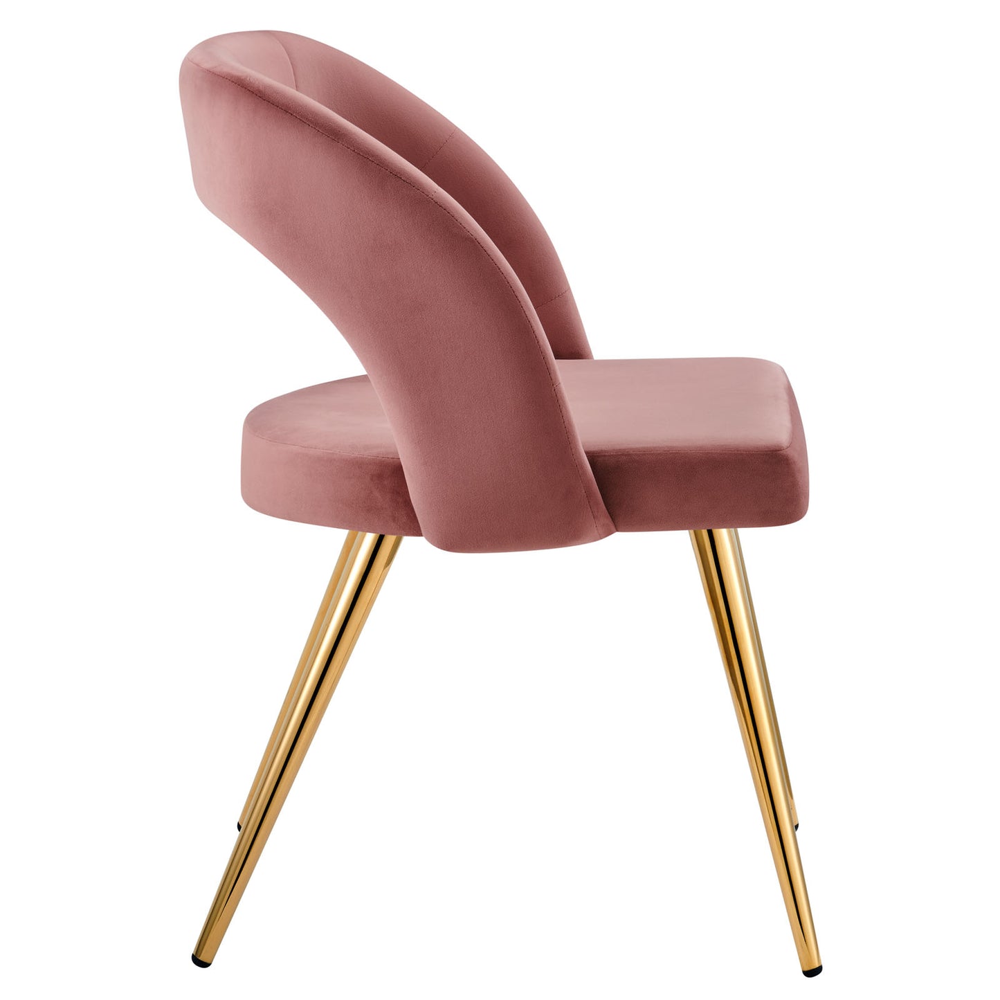 Modway Performance Velvet Set of 2 in Gold Dusty Rose Dining Chair