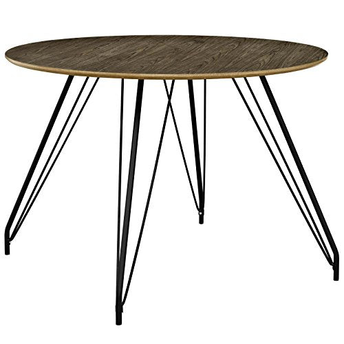 Modway Satellite Mid-Century Modern Circular Dining Table with Hairpin Legs