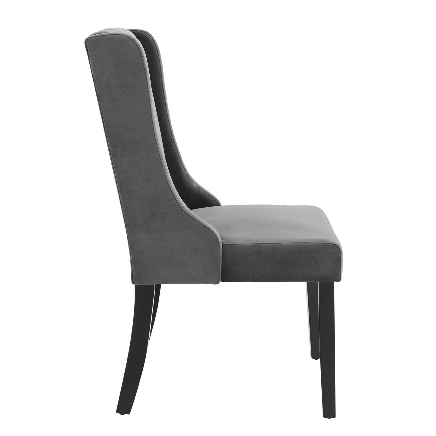 Modway Renew Performance Velvet Parsons Dining Chairs in Gray-Set of 2