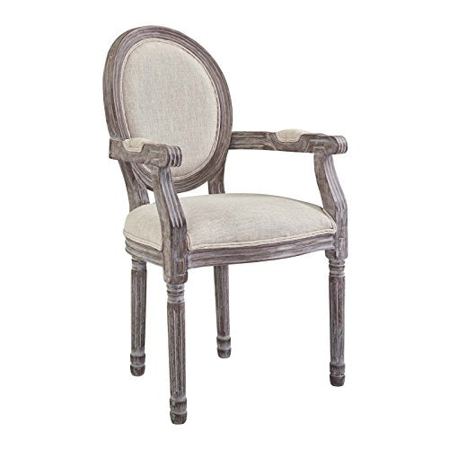 Modway EEI-2823-BEI Emanate Vintage French Upholstered Dining Armchair