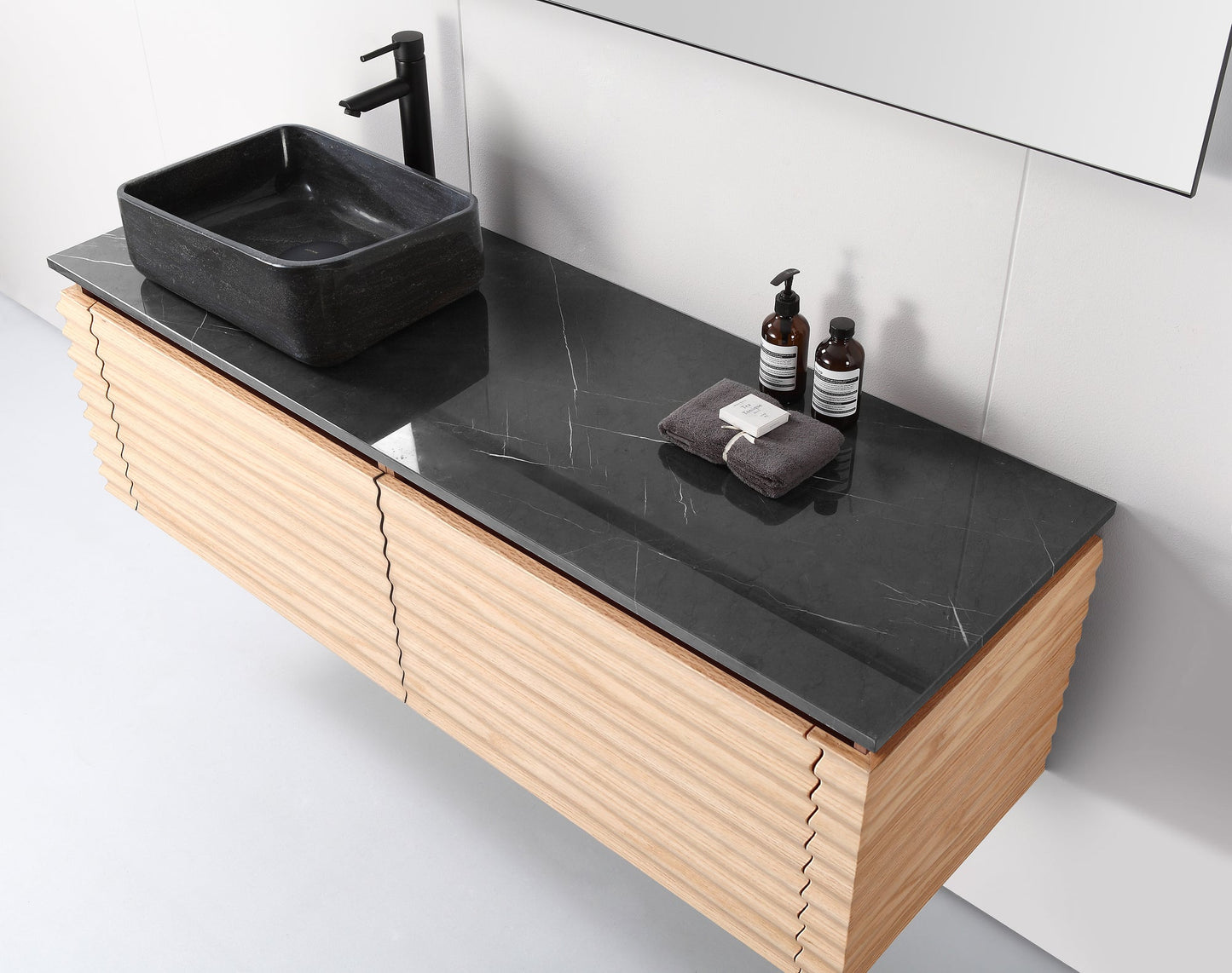 OCALA 60” MAPLE WALL MOUNT MODERN BATHROOM VANITY