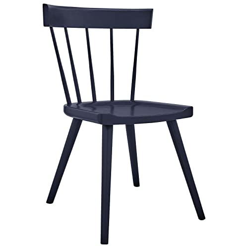 Modway Midnight Blue Sutter Wood Dining Side Chair EEI-4650-MID