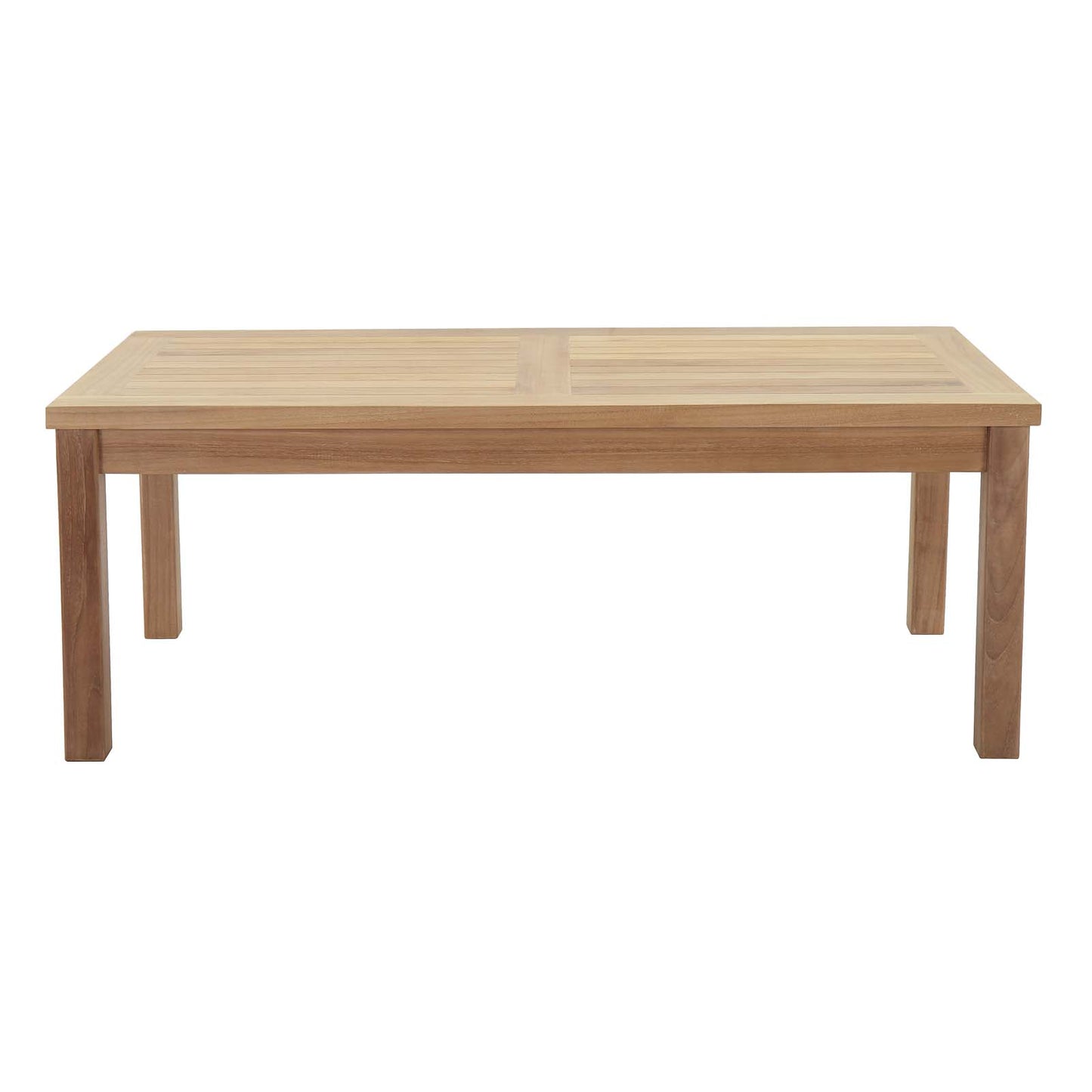 Modway Marina Premium Grade A Teak Wood Outdoor Patio Rectangle Coffee Table in Natural