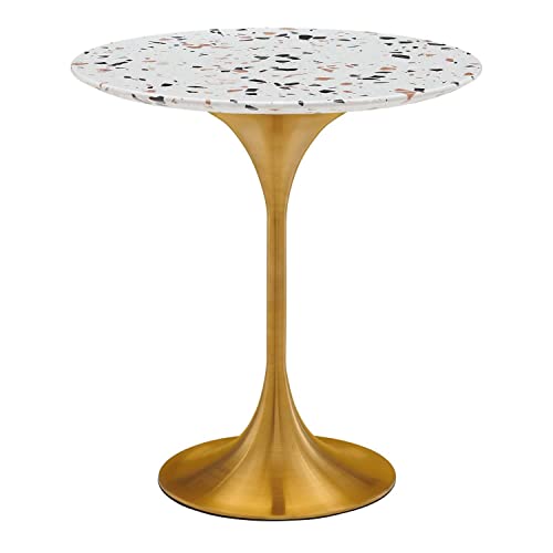 Modway Gold Lippa Round Terrazzo Side Table EEI-5687-GLD-TER