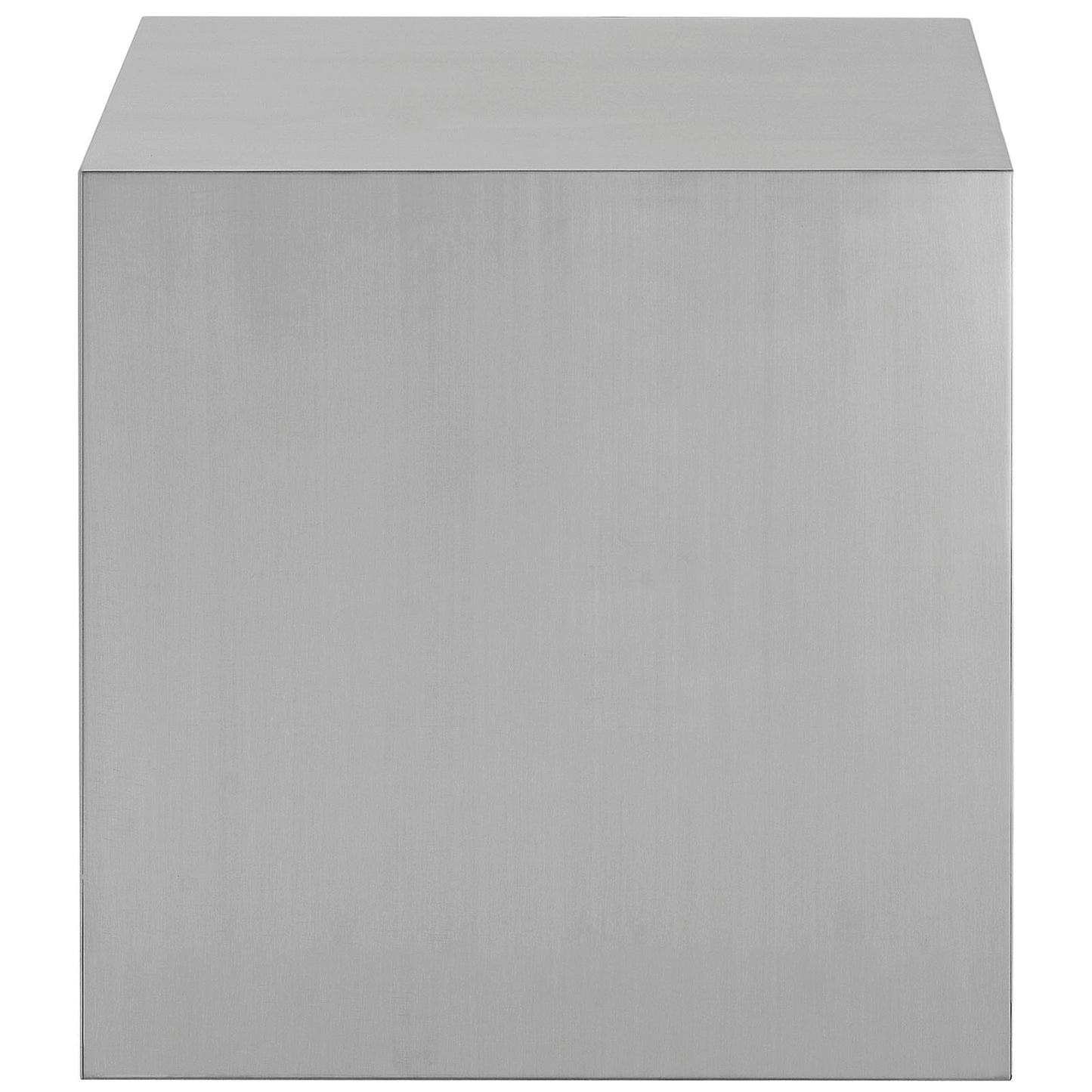 Modway Cast Contemporary Modern Cube Stainless Steel Side Table