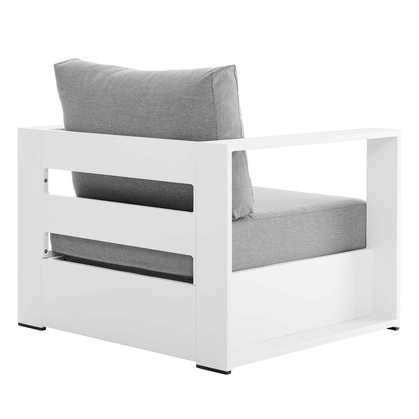 Modway Tahoe Patio Aluminum Armchair with White Gray Finish EEI-5675-WHI-GRY