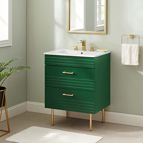 Modway Daybreak 24" Bathroom Vanity in Green White