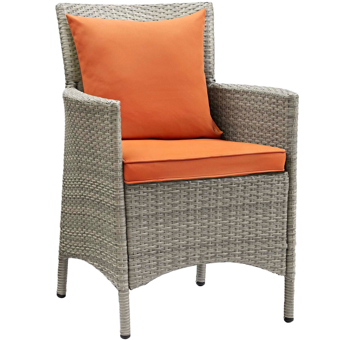 Modway Conduit Wicker Rattan Outdoor Patio Dining Arm Chair with Cushion