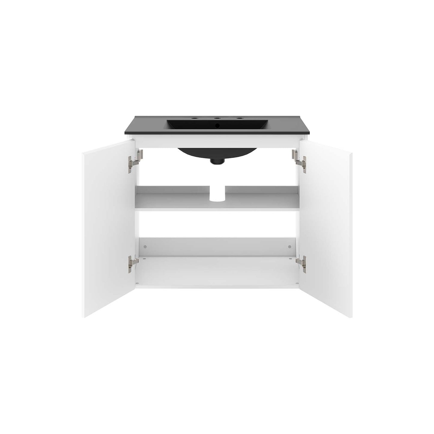 Modway White and Black Bryn Wall-Mount Bathroom Vanity EEI-5778-WHI-BLK