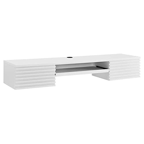 Modway White Render Wall Mount Wood Office Desk EEI-5865-WHI