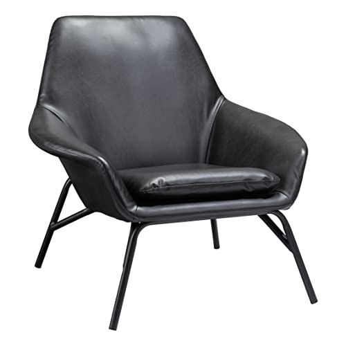 Zuo Modern - Javier Accent Chair Black - Modern - Seating - Steel, Plywood, Foam, 100% Polyurethane - Indoor - 32.3in Height
