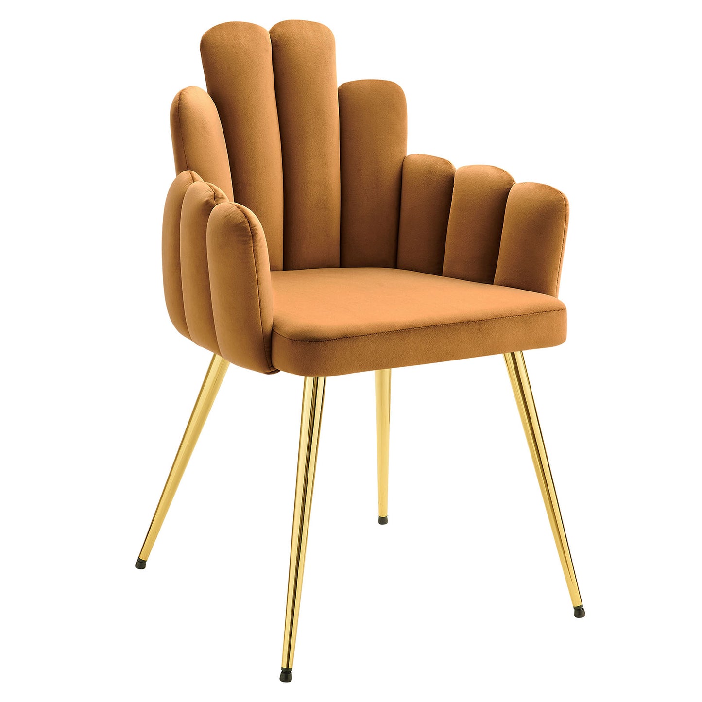 Modway Viceroy Velvet Set of 2 Dining Chair with Gold Cognac EEI-4679-GLD-COG