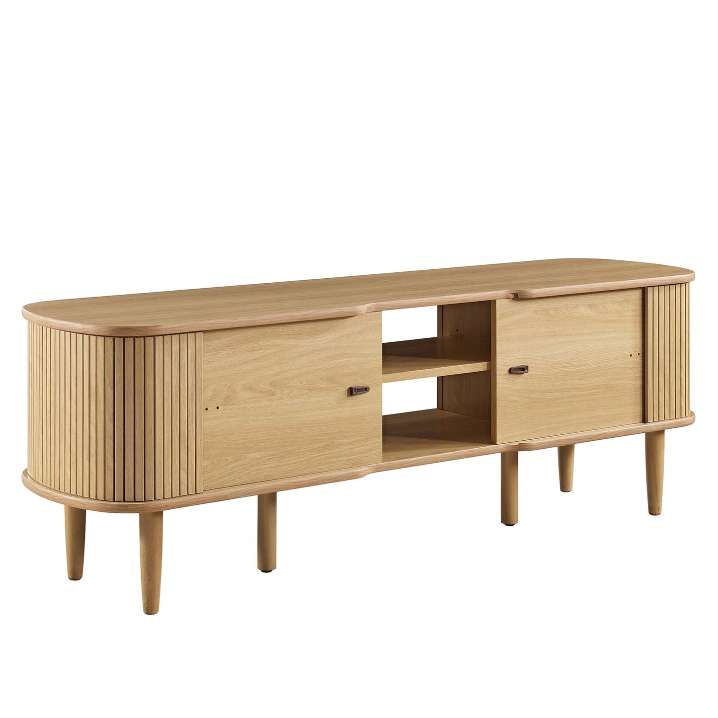 Modway Contour Mid-Century Modern 55" Media TV Stand in Oak