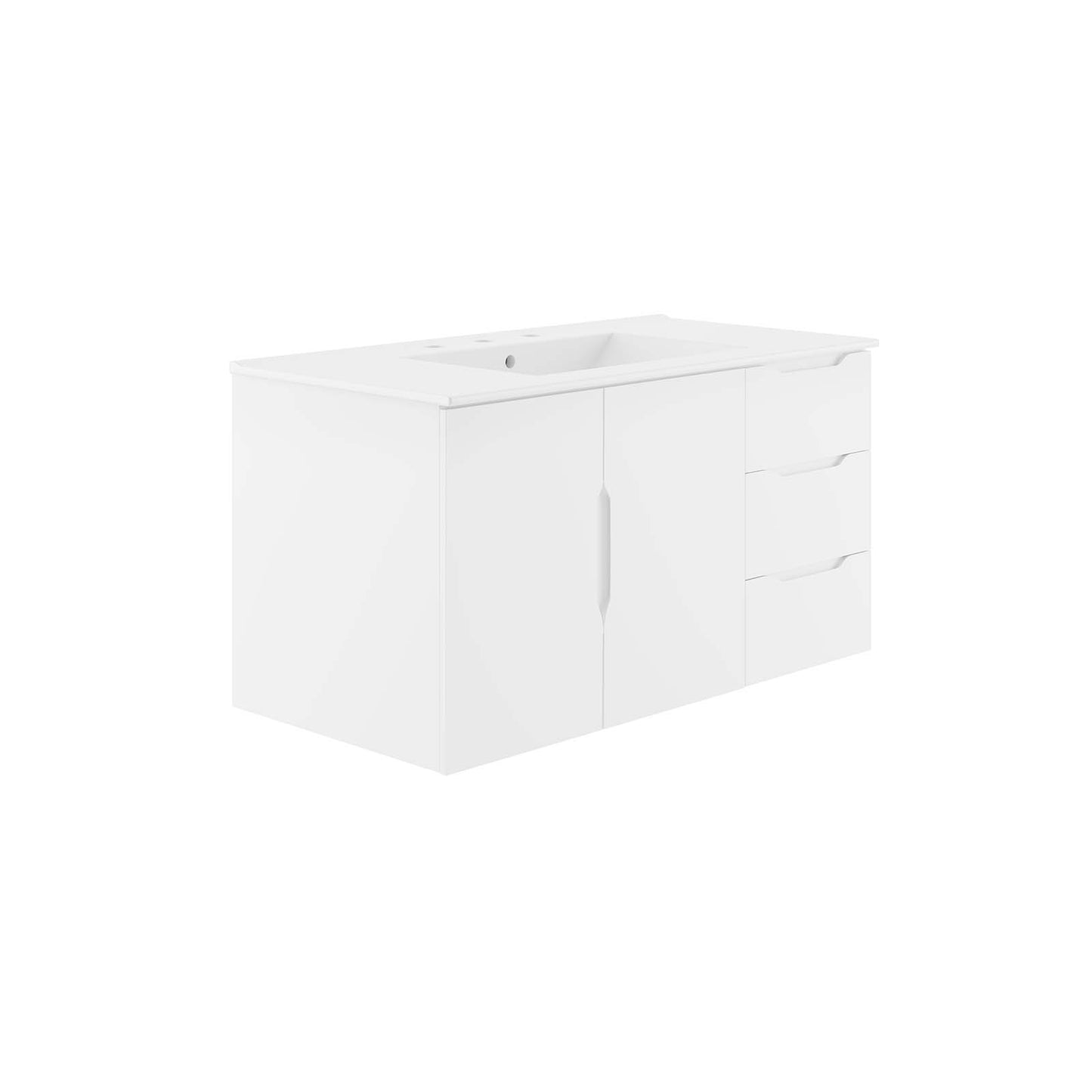 Modway Vitality 36" Wall-Mount Bathroom Vanity White